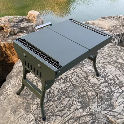 Hongzheng BBQ bếp tiệc cắm trại ngoài trời gấp xe nhà di động xiên bếp du lịch nướng than bếp ga du lịch hồng ngoại bếp ga phượt