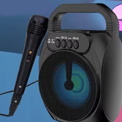 Douwang Karaoke Ngoài Trời Bluetooth Loa Di Động Nhiều Màu Sắc Loa Không Dây Thẻ Đài Phát Thanh Có Micro loa jbl go