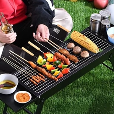 bep cam trai BBQ nướng ngoài trời bếp sân nhà di động ngoài trời than nhỏ gấp xiên bếp than kéo bếp bep du lich bếp du lịch